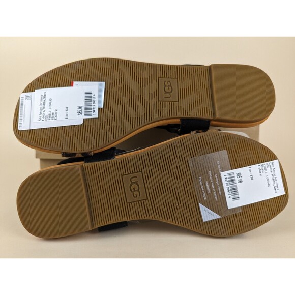 UGG Rynell Leopard Flat Sandals Womens 6M Black Leopard Ankle Strap Shoes NWB - Picture 7 of 13